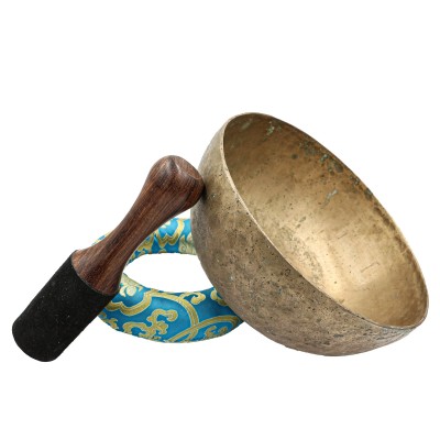 [old], Buddhist [real Antique] Hand Beaten [jambati] Singing Bowl, [select Accessories]
