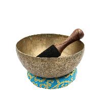 [old], Buddhist [real Antique] Hand Beaten [jambati] Singing Bowl, [select Accessories]