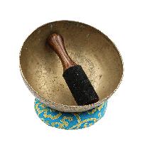 [old], Buddhist [real Antique] Hand Beaten [jambati] Singing Bowl, [select Accessories]