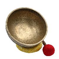 [old], Buddhist [real Antique] Hand Beaten [jambati] Singing Bowl, [select Accessories]
