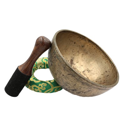 [old], Buddhist [real Antique] Hand Beaten [jambati] Singing Bowl, [select Accessories]
