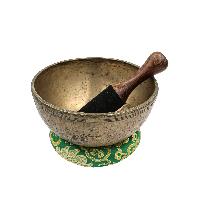 [old], Buddhist [real Antique] Hand Beaten [jambati] Singing Bowl, [select Accessories]