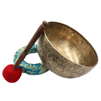 [old], Buddhist [real Antique] Hand Beaten [jambati] Singing Bowl, [select Accessories]