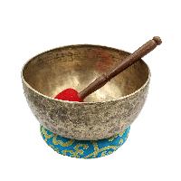 [old], Buddhist [real Antique] Hand Beaten [jambati] Singing Bowl, [select Accessories]