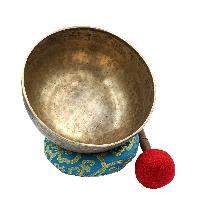 [old], Buddhist [real Antique] Hand Beaten [jambati] Singing Bowl, [select Accessories]