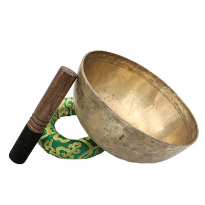 [old], Buddhist [real Antique] Hand Beaten [jambati] Singing Bowl, [select Accessories]
