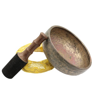 [old], Buddhist [real Antique] Hand Beaten [jambati] Singing Bowl, [select Accessories]