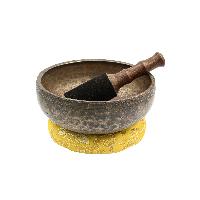 [old], Buddhist [real Antique] Hand Beaten [jambati] Singing Bowl, [select Accessories]
