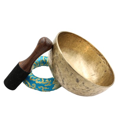 [old], Buddhist [real Antique] Hand Beaten [jambati] Singing Bowl, [select Accessories]