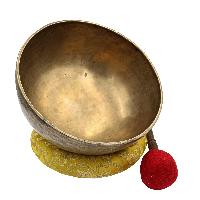 [old], Buddhist [real Antique] Hand Beaten [jambati] Singing Bowl, [select Accessories]