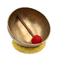 [old], Buddhist [real Antique] Hand Beaten [jambati] Singing Bowl, [select Accessories]