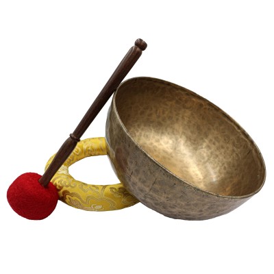 [old], Buddhist [real Antique] Hand Beaten [jambati] Singing Bowl, [select Accessories]
