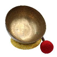 [old], Buddhist [real Antique] Hand Beaten [jambati] Singing Bowl, [select Accessories]
