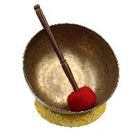 [old], Buddhist [real Antique] Hand Beaten [jambati] Singing Bowl, [select Accessories]