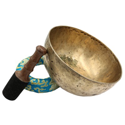 [old], Buddhist [real Antique] Hand Beaten [jambati] Singing Bowl, [select Accessories]