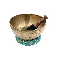 [old], Buddhist [real Antique] Hand Beaten [jambati] Singing Bowl, [select Accessories]