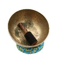 [old], Buddhist [real Antique] Hand Beaten [jambati] Singing Bowl, [select Accessories]