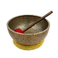 [old], Buddhist [real Antique] Hand Beaten [jambati] Singing Bowl, [select Accessories]