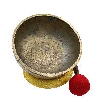 [old], Buddhist [real Antique] Hand Beaten [jambati] Singing Bowl, [select Accessories]