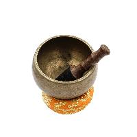 [old], Buddhist [real Antique] Hand Beaten [mani] Singing Bowl, [select Accessories]