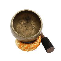[old], Buddhist [real Antique] Hand Beaten [mani] Singing Bowl, [select Accessories]