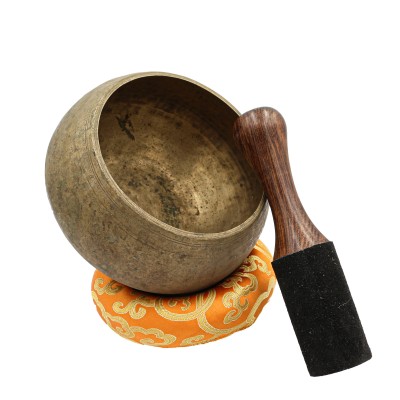 [old], Buddhist [real Antique] Hand Beaten [mani] Singing Bowl, [select Accessories]