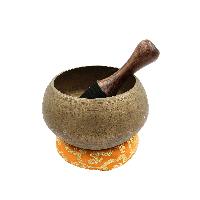 [old], Buddhist [real Antique] Hand Beaten [mani] Singing Bowl, [select Accessories]