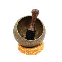 [old], Buddhist [real Antique] Hand Beaten [mani] Singing Bowl, [select Accessories]