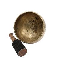 [old], Buddhist [real Antique] Hand Beaten [stand Naga] Singing Bowl, [select Accessories]