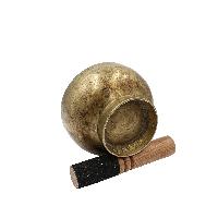 [old], Buddhist [real Antique] Hand Beaten [stand Naga] Singing Bowl, [select Accessories]