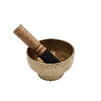 [old], Buddhist [real Antique] Hand Beaten [stand Naga] Singing Bowl, [select Accessories]