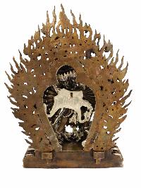 Buddhist Handmade Statue Of [yamantaka], [chocolate Oxidation] With Silver Plating, Megasambhara, Vajrabhairava Heruka