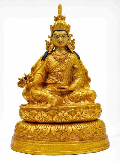 Buddhist Statue Of Padmasambhava [guru Rinpoche]. Finishing [gold Plated]