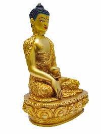Buddhist Statue Of [shakyamuni Buddha], Finishing, [electro Gold Plated, Face Painted]