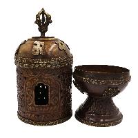 Copper Incense Burner And Holder, Copper Antique Finishing, [makal, Maka, Incense Burner]