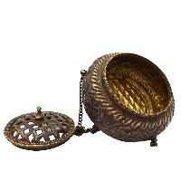 Hand Beaten Metal Incense Burner, [brass And Copper], [hanging & Swinging]
