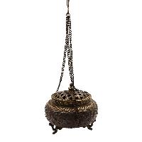 Hand Beaten Metal Incense Burner, [brass And Copper], [hanging & Swinging]