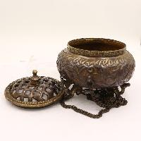 Hand Beaten Metal Incense Burner, [brass And Copper], [hanging & Swinging]