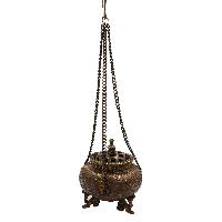 Hand Beaten Metal Incense Burner, [brass And Copper], [hanging & Swinging]