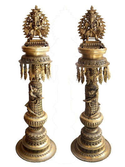 Statue Of Panas [ganesh And Kumar],oil Lamp, Sukunda, Panas