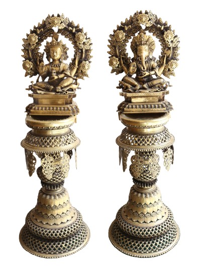 Statue Of Panas [ganesh And Kumar], Oil Lamp, Sukunda, Panas