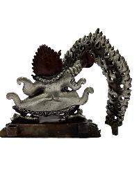 Statue Of Kaju Mahakala Of The Black Cloak, Kajupa Mahakala, Silver Oxidized