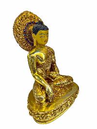 Buddhist Statue Of [shakyamuni Buddha], Full Gold Plated Painted Face