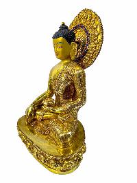 Buddhist Statue Of [shakyamuni Buddha], Full Gold Plated Painted Face