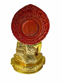Buddhist Statue Of [shakyamuni Buddha], Full Gold Plated Painted Face