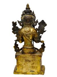 Buddhist Statue Of [maitreya Buddha], Full Gold Plated Antique Finishing