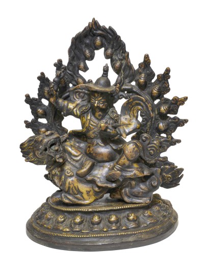 [old], Buddhist Statue Of [dorje Legpa], Full Gold Plated Antique Finishing