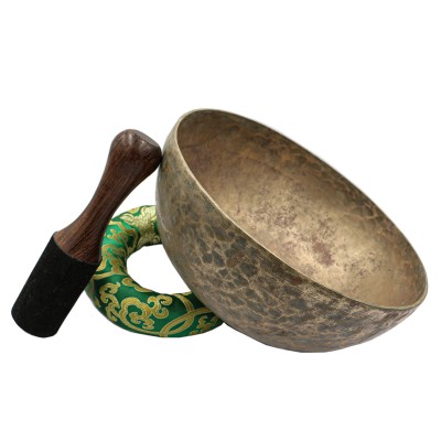[old], Buddhist [real Antique] Hand Beaten [jambati] Singing Bowl, [select Accessories]
