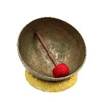 [old], Buddhist [real Antique] Hand Beaten [jambati] Singing Bowl, [select Accessories]