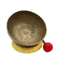 [old], Buddhist [real Antique] Hand Beaten [jambati] Singing Bowl, [select Accessories]